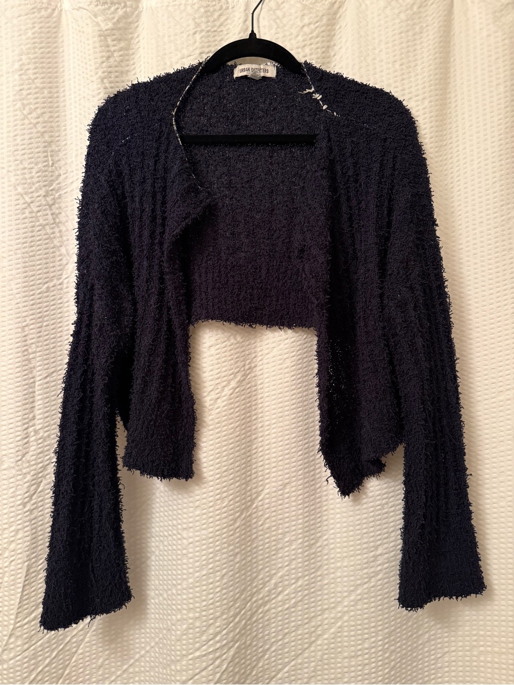 Urban Outfitters Open Shrug Cardigan Sz S Blue Textured Long Sleeves